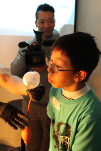 Student making molecular cuisine